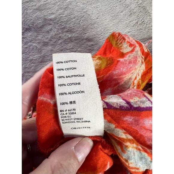 Free People Women's S Orange Floral Halter Backless Dress Summer Casual - Picture 9 of 9